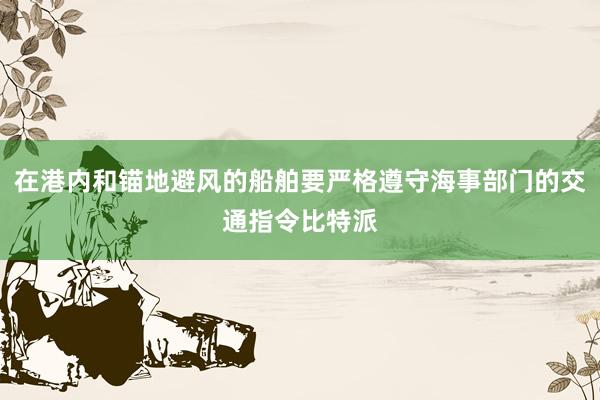 在港内和锚地避风的船舶要严格遵守海事部门的交通指令比特派