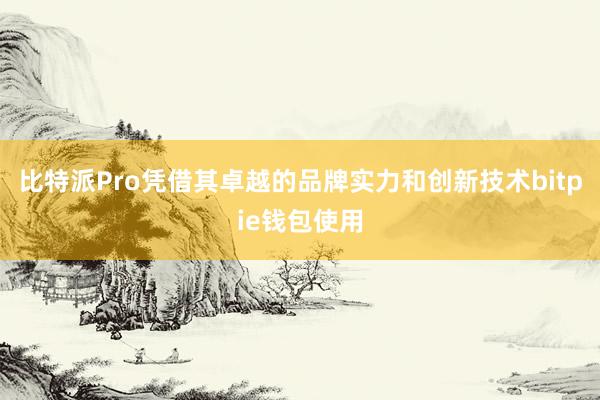 比特派Pro凭借其卓越的品牌实力和创新技术bitpie钱包使用