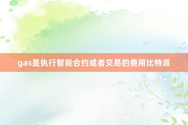 gas是执行智能合约或者交易的费用比特派