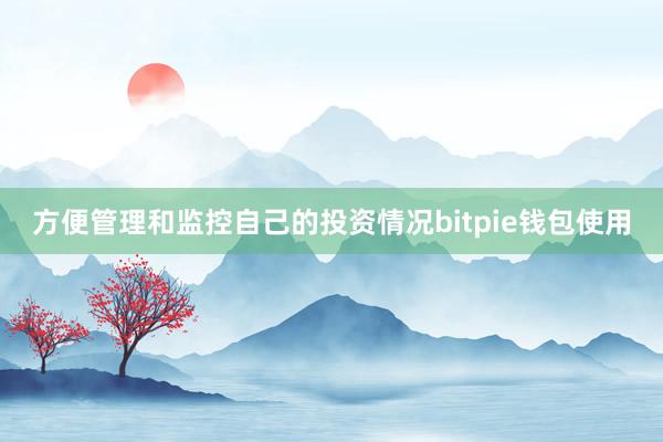 方便管理和监控自己的投资情况bitpie钱包使用