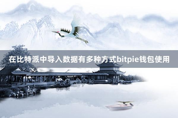 在比特派中导入数据有多种方式bitpie钱包使用