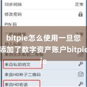 bitpie怎么使用一旦您添加了数字资产账户bitpie