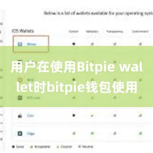 用户在使用Bitpie wallet时bitpie钱包使用